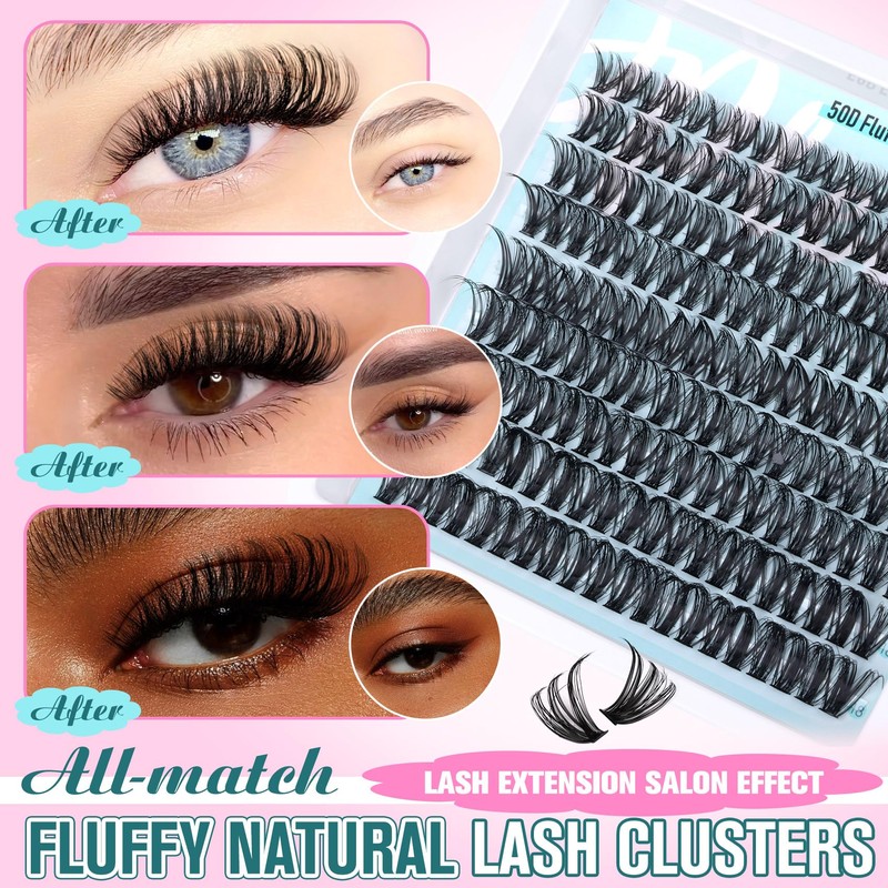 Wispy Lash Clusters Kit Natural Eyelash Extension Kit D Curly