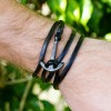 Armour SA BLACK WRAP BRACELET Anchor Charm Adjustable Durable Waterproof
