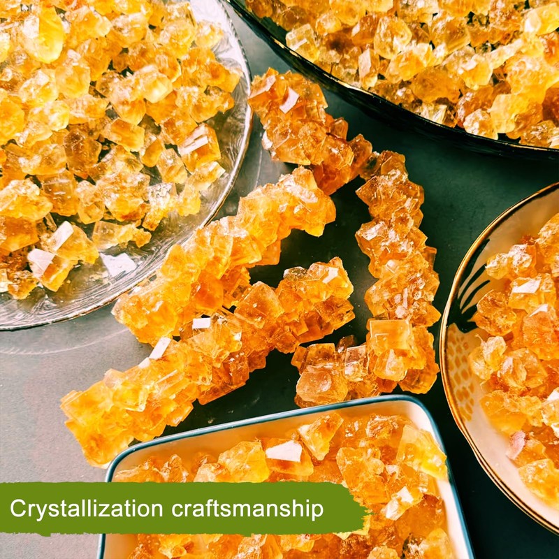 Yellow Rock Sugar Natural Amber Rock Candy Strings for Tea,