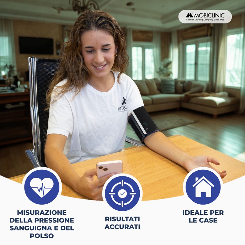 Mobiclinic®, Misuratore Pressione da Braccio, Digitale, Connessione Bluetooth e APP,
