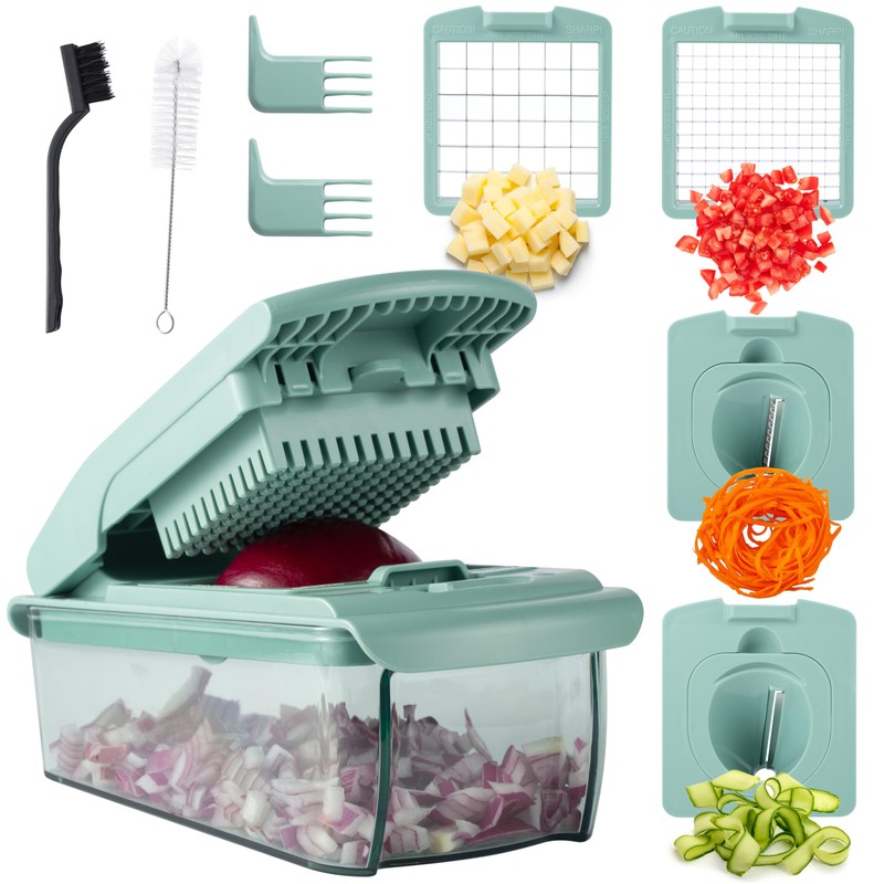 ook with Color Vegetable Chopper - Multifunctional 11 in 1