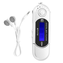 Aswalling MP3 Player Music FM Radio with Earphone 8GB, Portable with LCD Screen for Walking Running (Silver)