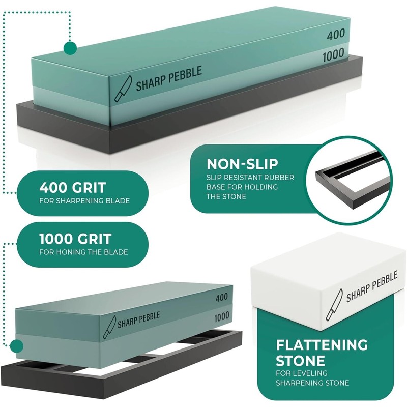 Sharp Pebble Premium Whetstone Knife Sharpening Stone 2 Side Grit
