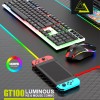 DONWELL GT100 Wired Gaming Keyboard Mouse Kits with Mechanical Feel