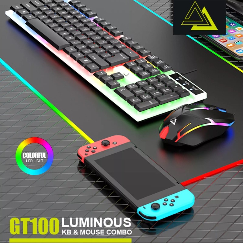 DONWELL GT100 Wired Gaming Keyboard Mouse Kits with Mechanical Feel