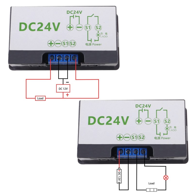 AITIAO 2Pcs Timer Delay Relay DC 24V 20A Relay Module