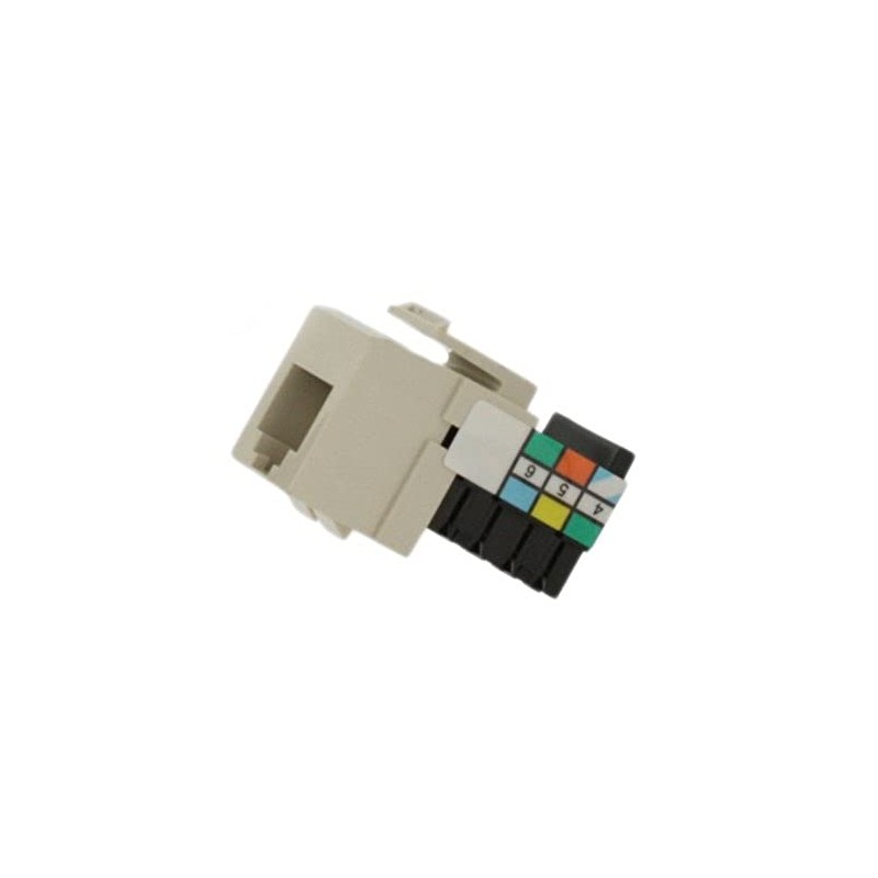 Leviton Voice Grade QuickPort Connector, 41106-RT6, Light Almond