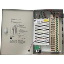 DC 12V 20 Amp 18 Channel/Port Power Supply Box Distribution for Security Cameras, IP CCTV DVR Surveillance System