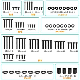 WALI Universal TV Mounting Hardware Kit Set Includes M4 M5 M6 M8 TV Screws and Spacer Fit Most TVs up to 80 inch (UVSP), Black