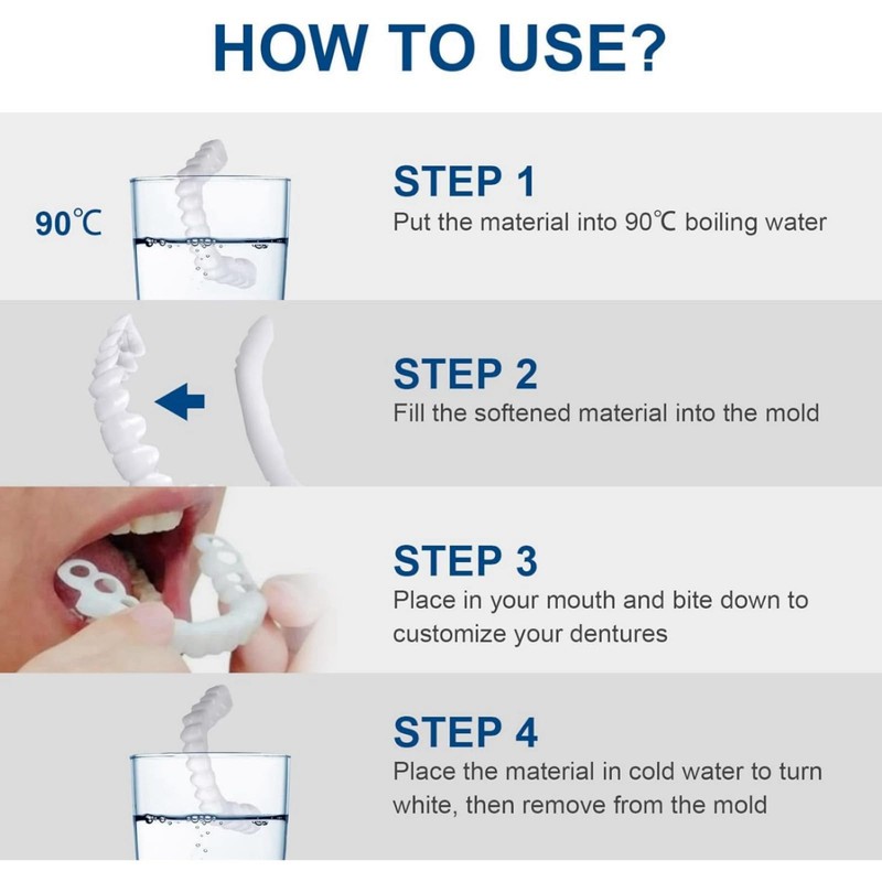 Instant Veneers Dentures,Clip in Veneers Teeth,Snap on Veneers Teeth,Fake Braces,False