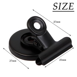 20Pcs Magnetic Clip Fridge Magnet Clips Heavy Duty Clip Neodymium Magnet, Refrigerator Magnet Clip Magnetic Metal Clips for Refrigerator, Whiteboard, Kitchens, Wall, Office(Black)