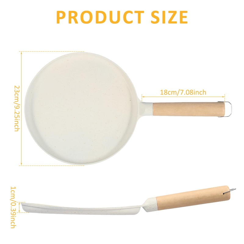 9.2in Crepe Pan with Wood Handle Nonstick Crepe Maker Pan