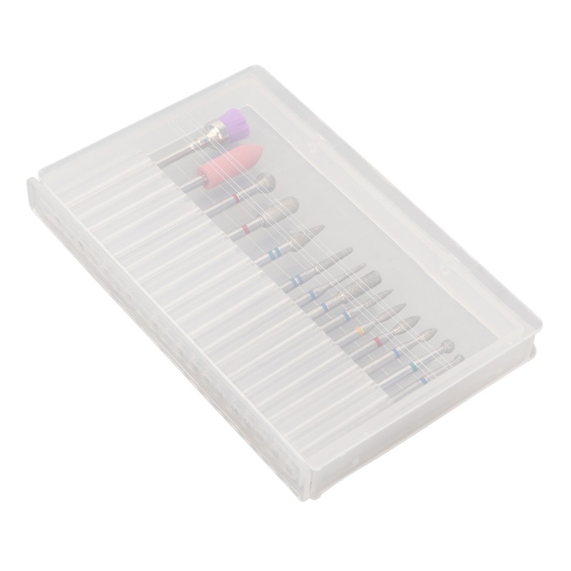 20 Holes 14pcs Nail Grinding Head Holder Manicure Pedicure Bits