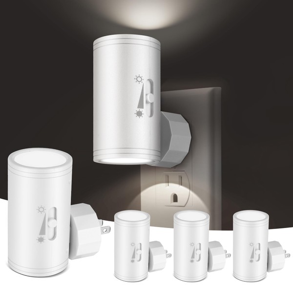 4 Pack LED Wall Plug-in Night Light with Dusk to