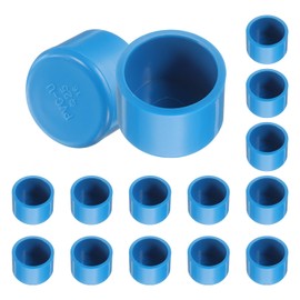 sourcing map 20 Pcs PVC Pipe End Cap Fitting, 25mm/1" ID Furniture Grade Pipe End Cap Plug Adapter Pipe Plug Socket Fittings for Sewer Drain Pipe Connections, DIY Garden Shelf, Blue
