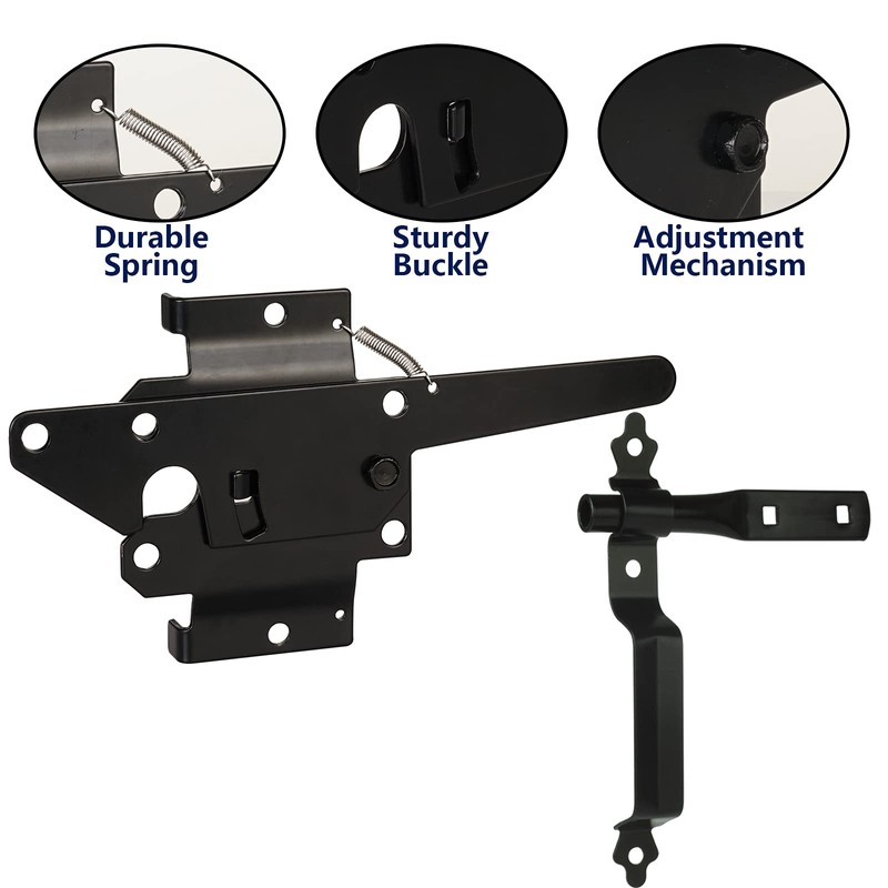 Gate Latch for Wooden Fence, Heavy Duty Self Locking Gate