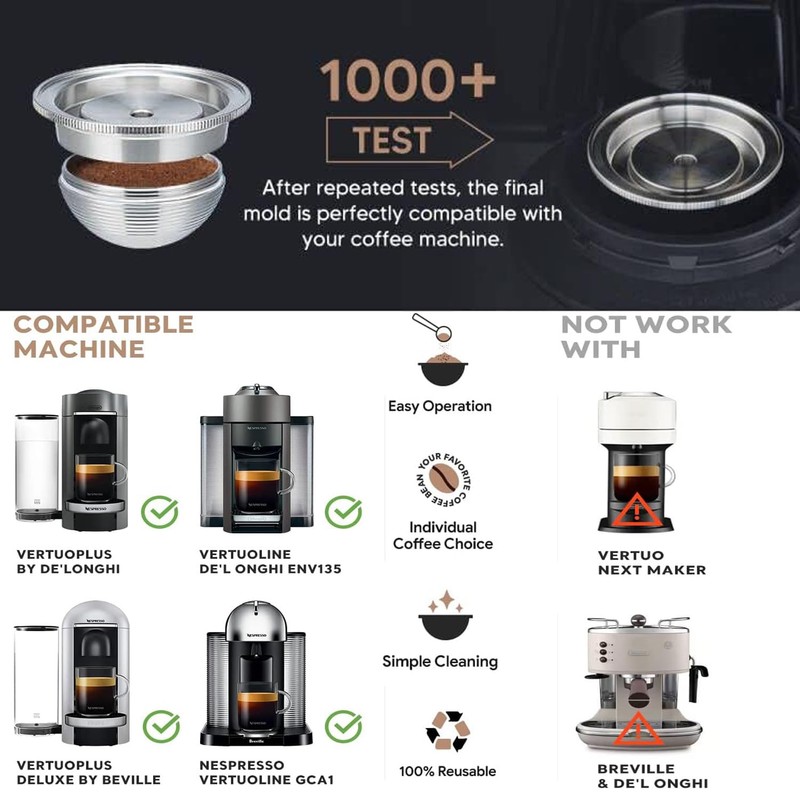 Coffee Capsule, Coffee Pods (80ml) Compatible For Vertuoplus plus, for