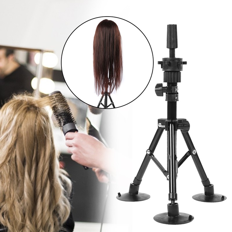 Wig Head Stand Mannequin Tripod Hairdressing False Head Mold Stand