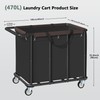 470L Heavy Duty Commercial Laundry Cart with Wheels,Industrial Rolling Laundry
