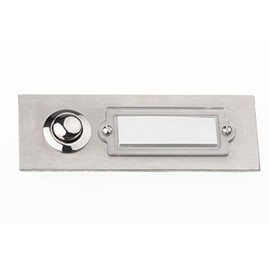 HUBER Flush-Mounted Bell Push Single Stainless Steel Door Bell Push Button with Name Plate Front Doorbell Flush-Mounted I Button Made of Brass - Bell Switch, Bell
