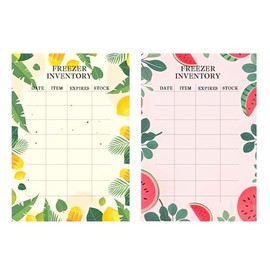 2 Pack Dry Erase Freezer Inventory Fridge Magnet with Black Marking Pen Dry Wipe Inventory List Grocery List for Freezer Fridge and Pantry（8x9.7 Inch）