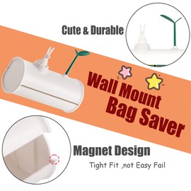 Wall Mounted Dog Poop Bags Dispenser with 4 Rolls Leak-Proof Unscented Pet Poo Waste Bags for Garden Yard Doggie Potty Bags Holder Doggy Trash Bags Storage Box for Kitchen Bathroom(White)