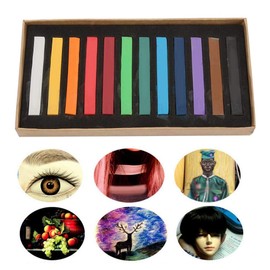 24/12/36/48 Colores surtidos Pastel Set Square Pasteles Crayones Cabello desechable Varilla de tintura Pintura Tiza(12 colores)