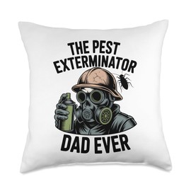 Funny Exterminator Dad Pest Control Father's Day Pest Dad Throw Pillow