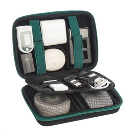 TopShine Gadget Pouch, HDD Storage Case, With Dividers, Gadget Case, For Travel, Business Trips, Mouse, Cable Storage, Carrying Case, Shockproof, Hard EVA Material, Small Storage Pouch, PC