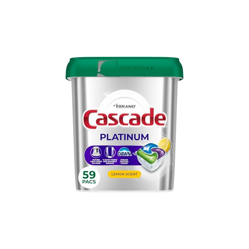 Cascade Platinum Dishwasher Pods, Dishwasher Detergent, Dish Detergent Soap, Fresh,