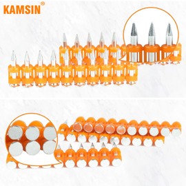 KAMSIN SD-22 12 Gauge 7/8"(22mm) Length Mechanical Galvanized Smooth Shank Plastic Collated Concrete and Steel Nails Drive Pins Gas Nails for Gas Power Concrete Framing Nailers (1,000PCS/BOX)