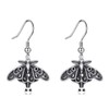 Sterling Silver Luna Moth Drop Earrings - Gothic Moth Jewelry