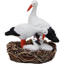 FADEDA Storks in the nest, height: 5 cm, hand-painted, detailed nativity figures, Christmas table decoration, nativity accessories