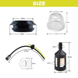 Universal Petrol Filter Kit, Petrol Hose Seal, Petrol Filter Kit, Petrol Hose Seal, 6 Pieces Fuel Filter Kit, Fuel Hose for Brush Cutter, Petrol Hose Brush Cutter Universal