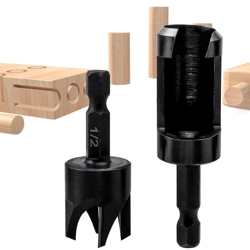 Yakamoz 8Pcs Wood Plug Cutter Set, 1/4" Hex Shank Straight