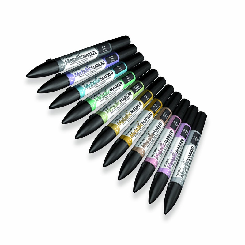 Letraset Metallic Marker Twin Tip - Silver