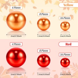 Jetec 2116 Pieces Thanksgiving Vase Filler Faux Pearl for Vase Filler Fall Vase Filler Water Gels Bead Candle Centerpiece for Thanksgiving Fall Table Party Decoration (Maple Leaves Style)