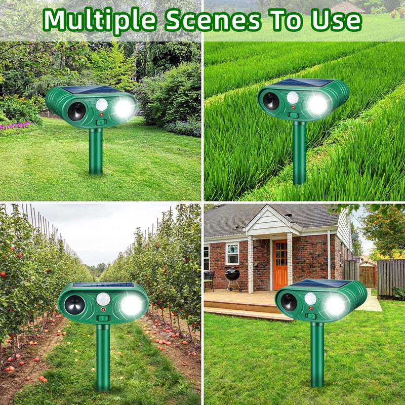 2026 Upgraded Solar Ultrasonic Animal Repeller Outdoor with Motion Sensor