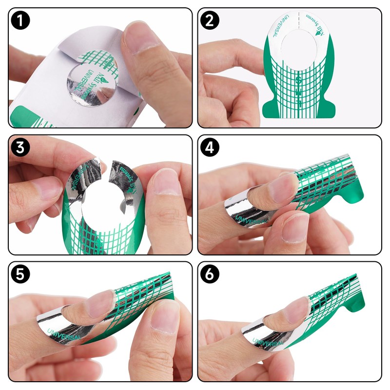 G2PLUS Nail Forms for Gel Builder, 500PCS Nail Extension Forms,