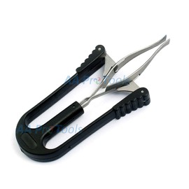 AAProTools Automatic Tweezers - Premium Stainless Steel Tweezer with Angled Tips & Black Plastic Handles For Easy Grip & Clean Plucking - Precision Eyebrow & Hair Remover