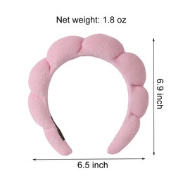 AWODUPH Spa Headband For Washing Face, Towel Fleece Makeup Headband, Skincare Headbands With Sponge Filling, Soft And Absorbent Headband For Women's Beauty And Skin Care-pink