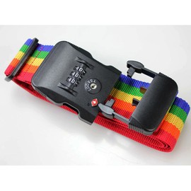 onecreation Gepäckspanner Koffer Gürtel TSA verstellbar Reise Gepäck Verpackung Gürtel mit Koffergurt Kombination Code Sicherheit Schlösser, Rainbow 2 Packs