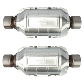 MAYASAF【2 pack】2.5" Inlet/Outlet Universal Catalytic Converter, 15" Overall Length w/o O2 Port (EPA Compliant), 2 pack