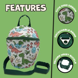 NorthSole Toddler Backpack with Safety Reins Nursery Bag Infants Mini Rucksack for Kids Child Harness 1-3 Years - Dinosaur