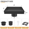 EBYTE Square Shower Drain, 6 Inch Black 304 Stainless Steel