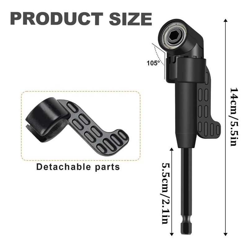 Aswalling 6Pcs Right Angle Drill Attachment Set with 105° Angle