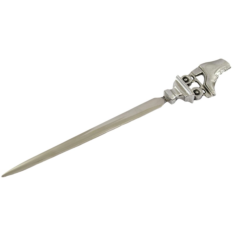 Cavagnini, Elegant Stainless Steel Pewter Letter Opener with Gift Box