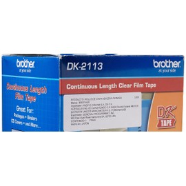 Brother Genuine DK-2113 Continuous Length Black on Clear Film Tape for Brother QL Label Printers, 2.4" x 50' (62mm x 15.2M), 1 Roll per Box, DK2113