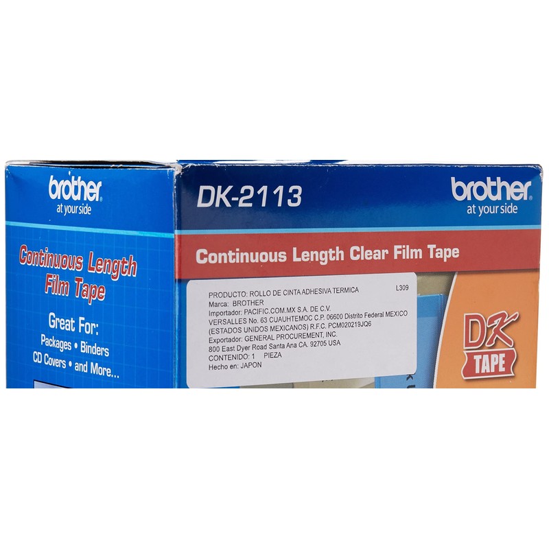 Brother Genuine DK-2113 Continuous Length Black on Clear Film Tape
