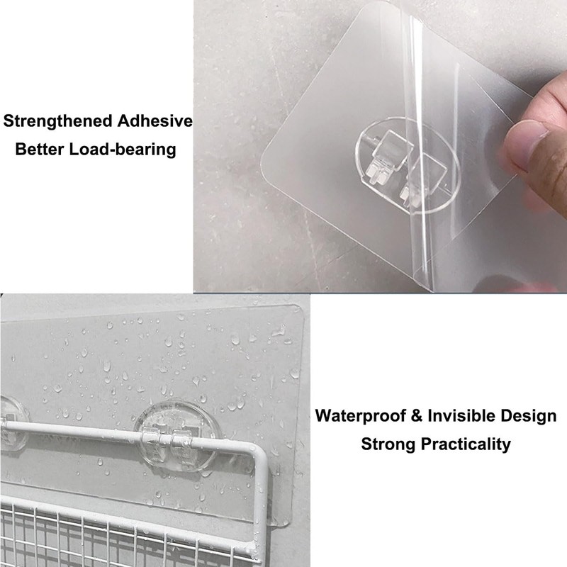 ZAAWUUT Shower Caddy Adhesive Replacement Hooks,Strong Adhesive Sticker Hook,No Drilling